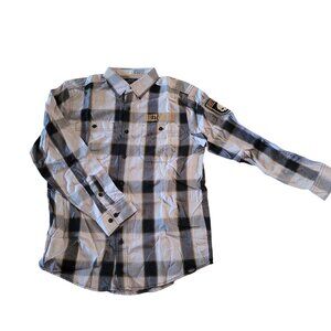 Harley-Davidson NEW Mens Plaid Long Sleeve Shirt  Logo‎ Patch M Biker Motorcycle